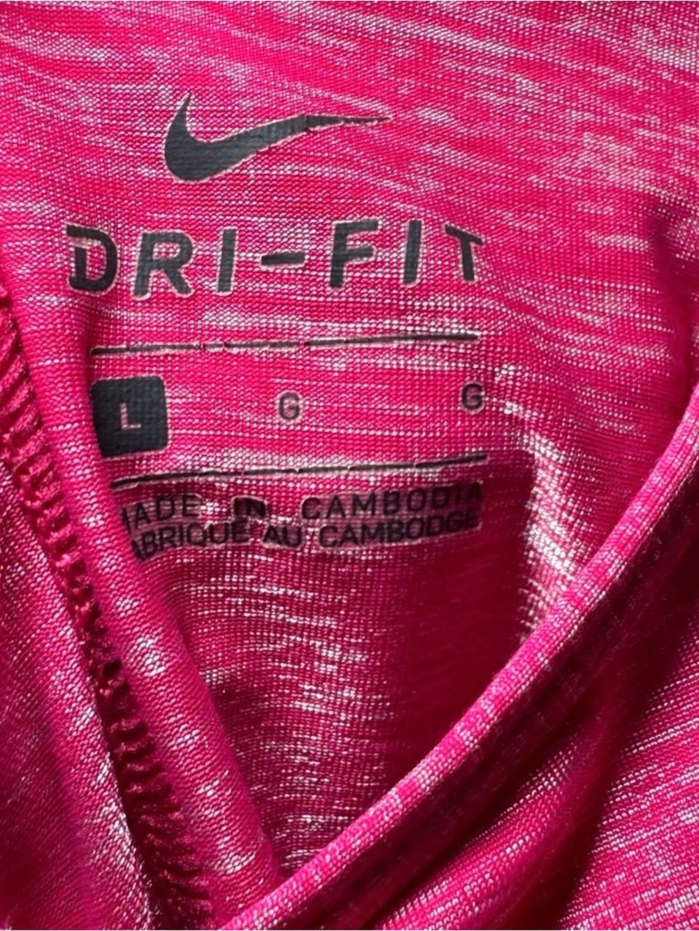 Nike Dri-FIT Heathered Pink Strappy Back Tank Top Large Athletic Gym - Picture 4 of 6